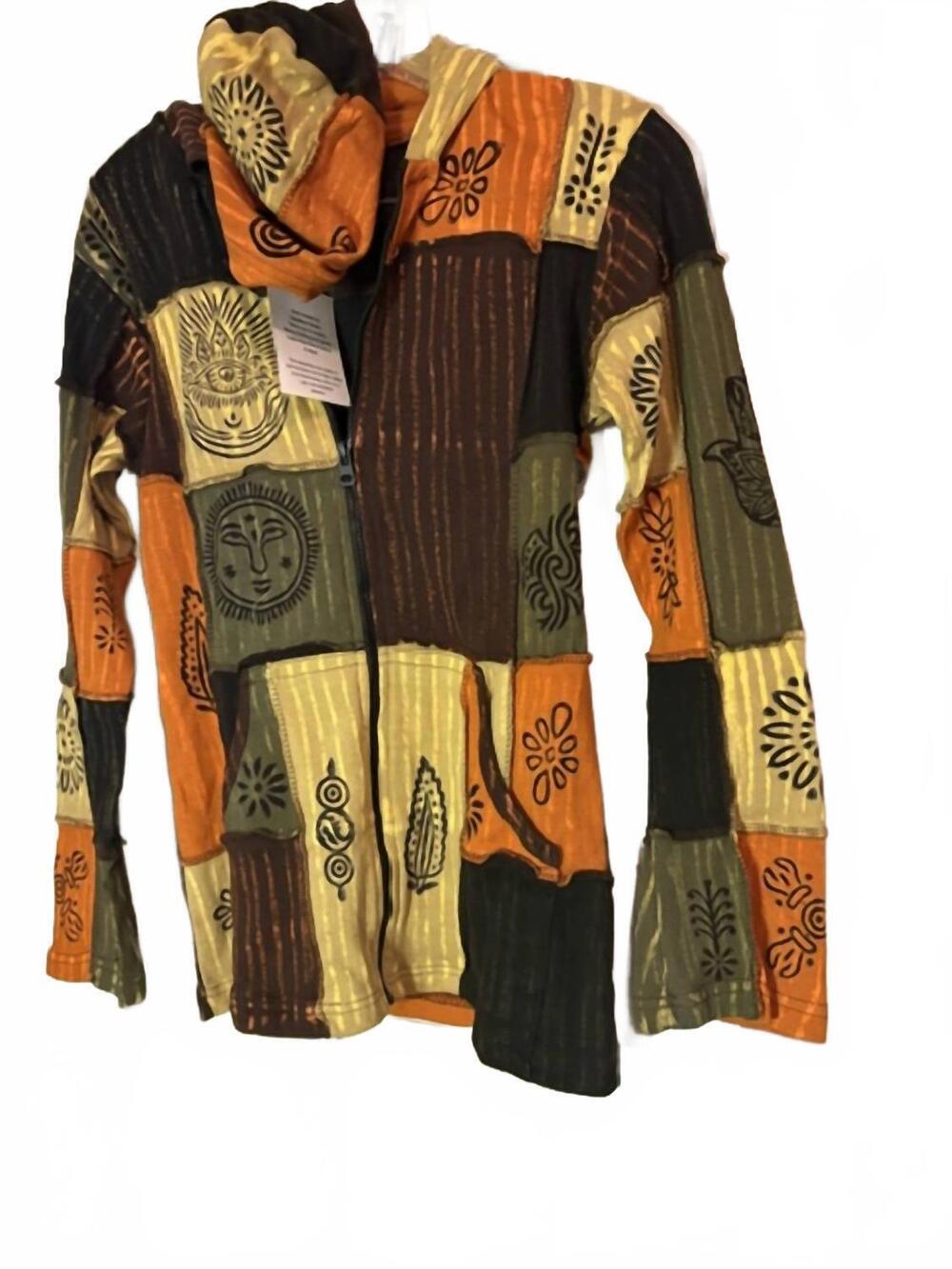 NEW RISING INTERNATIONAL women's zip-up hoodie jacket in brown/orange